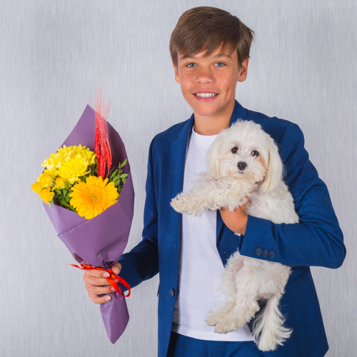 Изюминка оригинальная Букет-комплимент с герберой и сухоцветами арт. 38174.