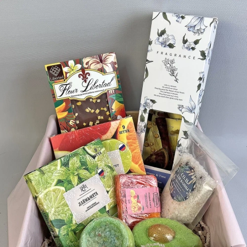 Подарочный набор "Энергия жизни" бомбочки для ванны, свечи, шоколад 69429