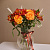 Букет из оранжевых роз в вазе. Сет N 82234